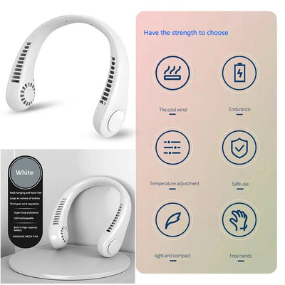Portable Neck Fan Bladeless Fan with 3 Mode Speed