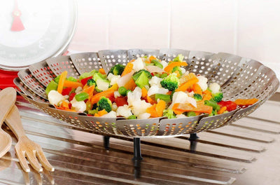 Foldable & Adjustable Stainless Steel Steamer Cooking Basket
