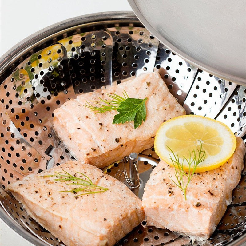 Foldable & Adjustable Stainless Steel Steamer Cooking Basket