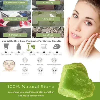 Natural Jade Roller & Gua Sha Set – Face, Neck & Eye Massage Tool for Lifting and Relaxation